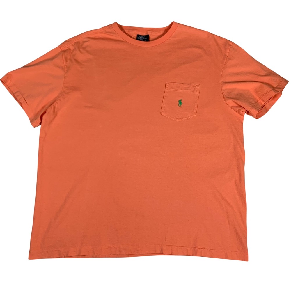 Polo Ralph Lauren Pocket T-Shirt Mens‎ L Orange Excellent Short Sleeve Cotton